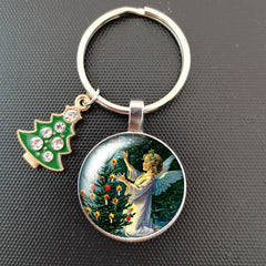 Santa Claus Keychain Christmas Bell Key Holder