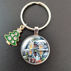 Santa Claus Keychain Christmas Bell Key Holder