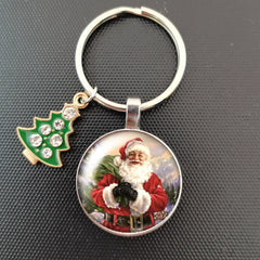 Santa Claus Keychain Christmas Bell Key Holder