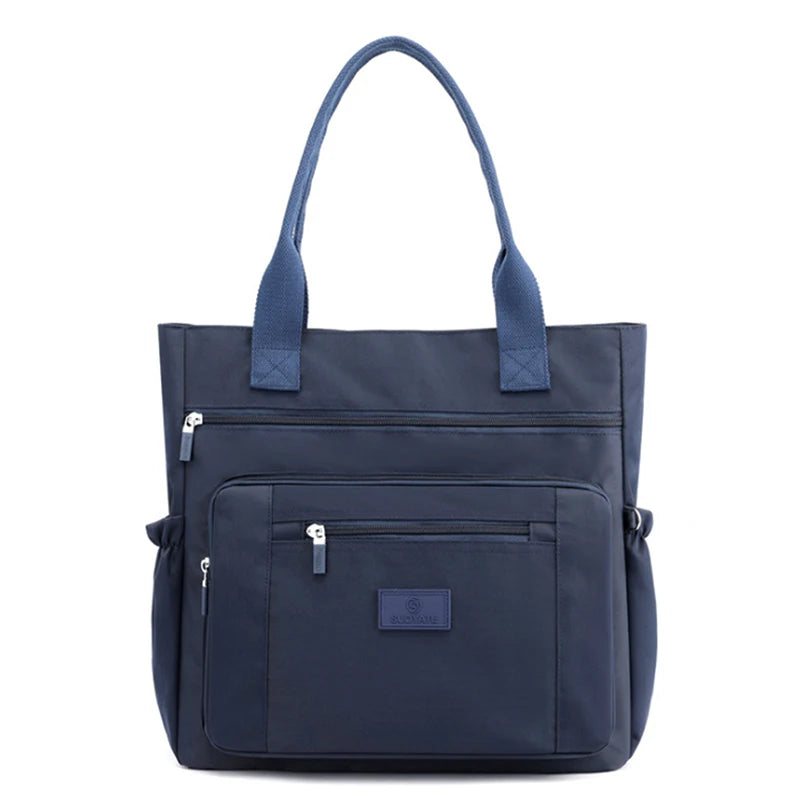Nylon Shoulder Bag Women Handbag Large Capacity Tote Solid Shopping Bag