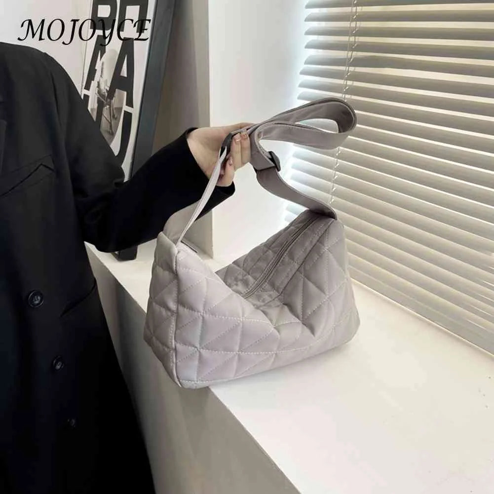 Cotton Padded Messenger Bag Quilted Rhombus for Autumn And Winter
