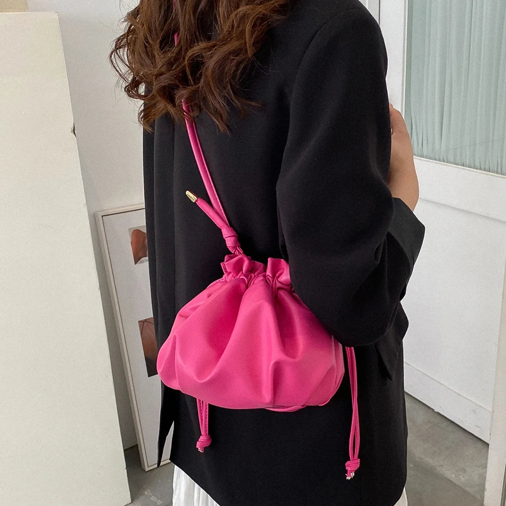 Y2K Style Messenger Bag Drawstring Crossbody Purse