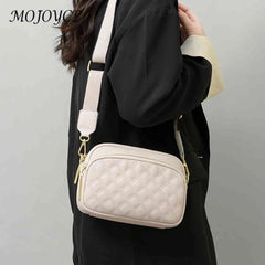 Cowhide Leather Messenger Handbag Multi-layer Pocket Camera Shoulder Bag