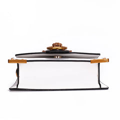 Metal Lion Head Mini Square Shoulder Bag Crossbody Clutch