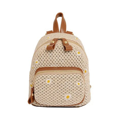 Straw Woven Mini Backpack for Girls Women's Summer Bag
