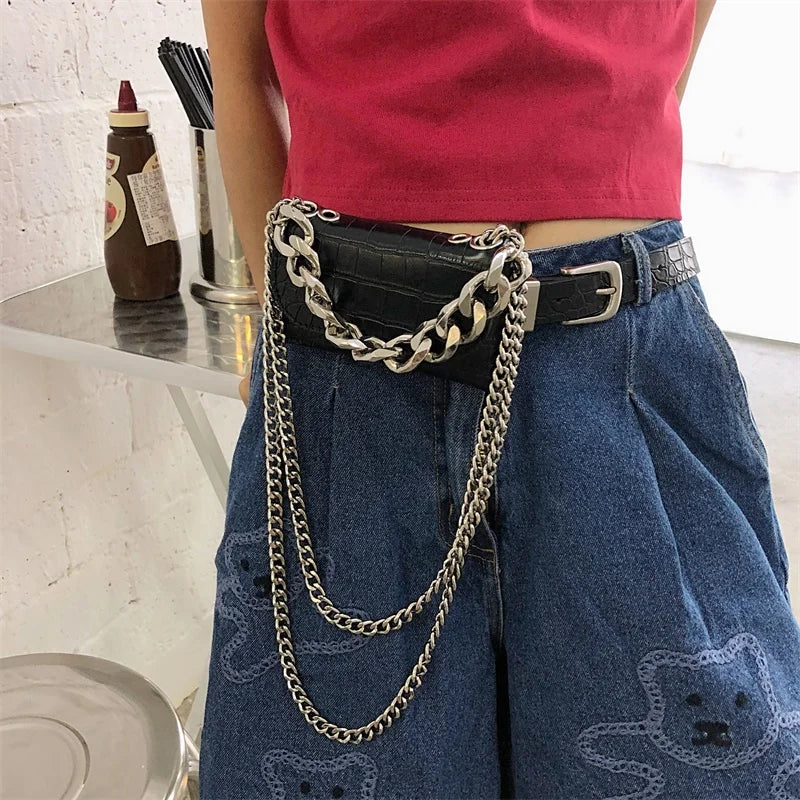 Women's Mini Chains Waist Bag Fanny Packs for Girls