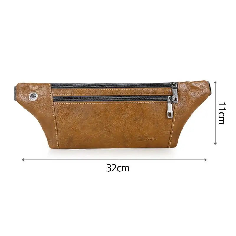Retro PU Leather Phone Pouch Crossbody Fanny Pack For Men