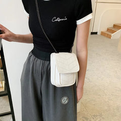 Mini Phone Bag Women Shoulder Chain Messenger PU Bag Ladies Casual