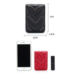 Mini Portable Leather Lipstick Bag Solid Female Clutch Bag