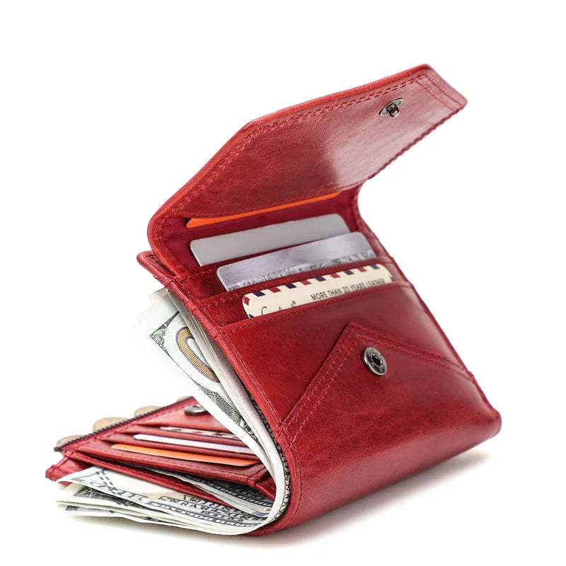 Mini Lederen Portemonnee Vrouwen Rits Kaarthouder Kleine Geld Bag