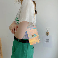 Mini Transparent Mobile Phone Bags for Women Small Laser Chain Shoulder Bags