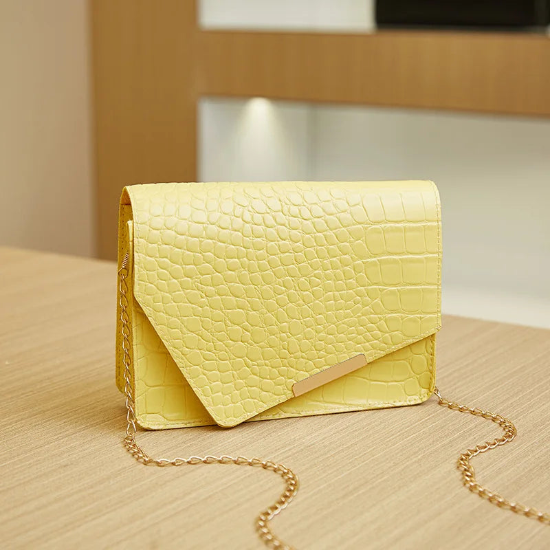 Mini Women Bags Shoulder Bag Chain Crossbody Bag PU Solid Purses Hasp Messenger