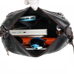 Mother Braided PU Leather Shoulder Messenger Bag Multi-Pocket Handbag