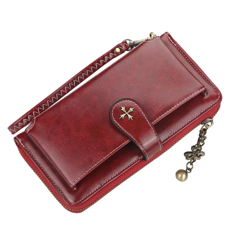 Oil Wax Leather High Handbag Large Capacity Clasp Women's Bag