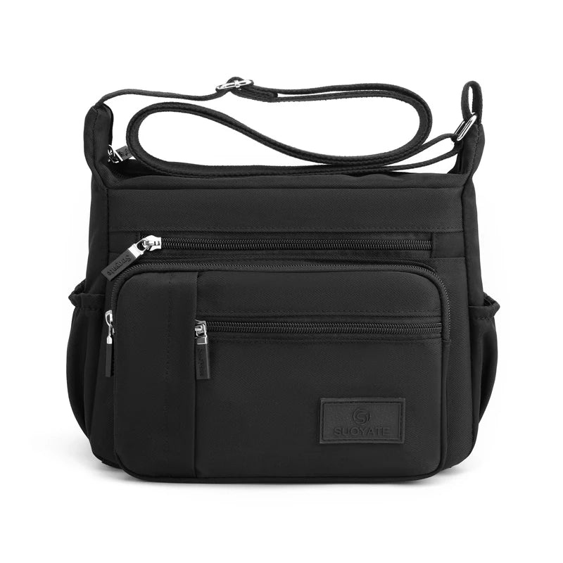Waterproof Nylon Crossbody Bag with Pockets