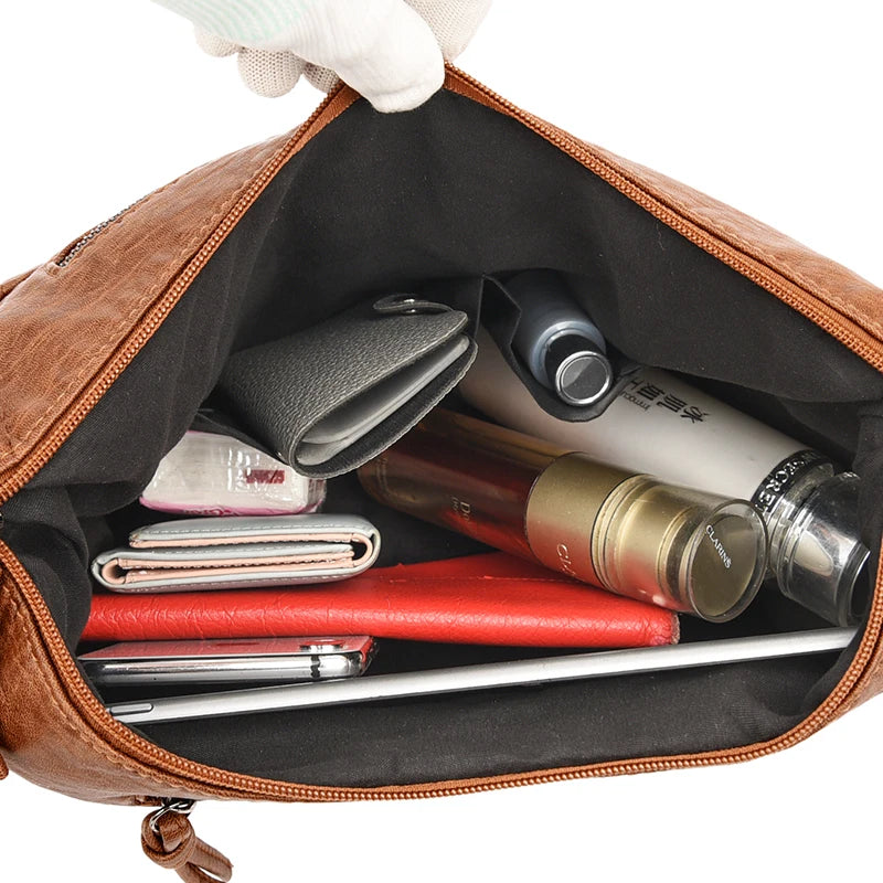 Soft Leather Shoulder Crossbody Bag Women Messenger Purses Handbags