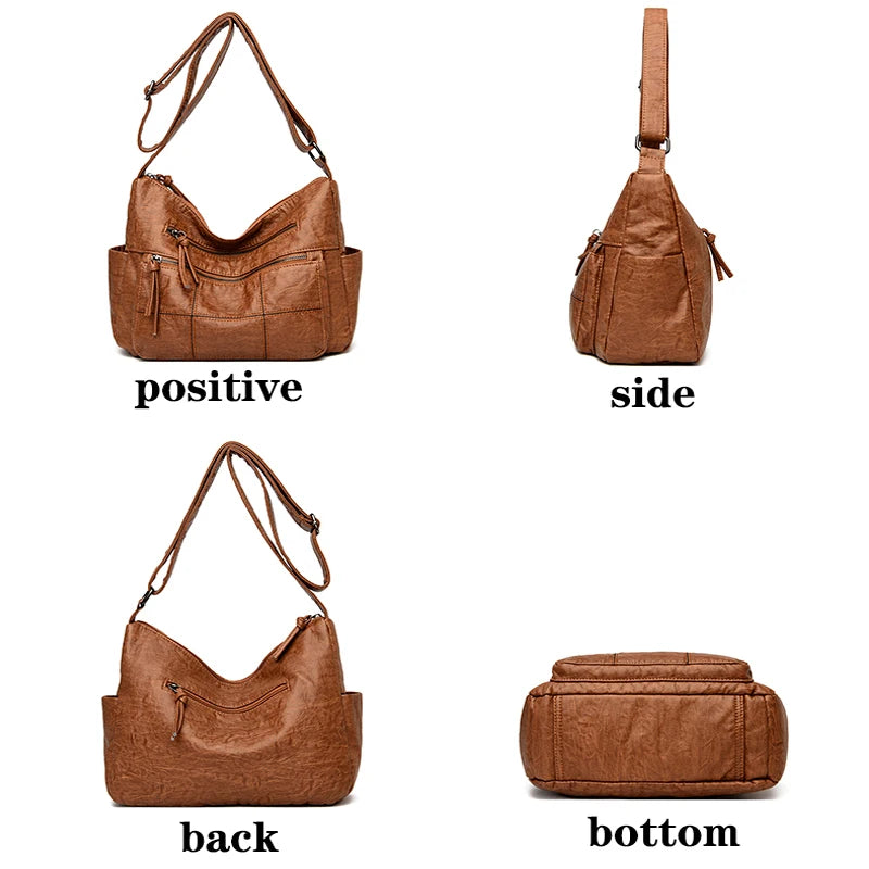 Soft Leather Shoulder Crossbody Bag Women Messenger Purses Handbags