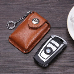 100% Leather Men Car Key Holder Wallet Business Retro Key Case