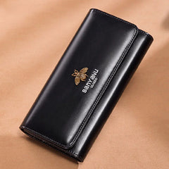 Vintage Cow Leather Clutch Women's Wallet Long Purse