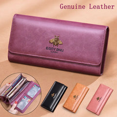 Vintage Cow Leather Clutch Phone Wallet for Women