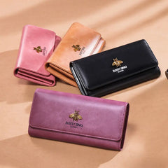 Vintage Cow Leather Clutch Phone Wallet for Women