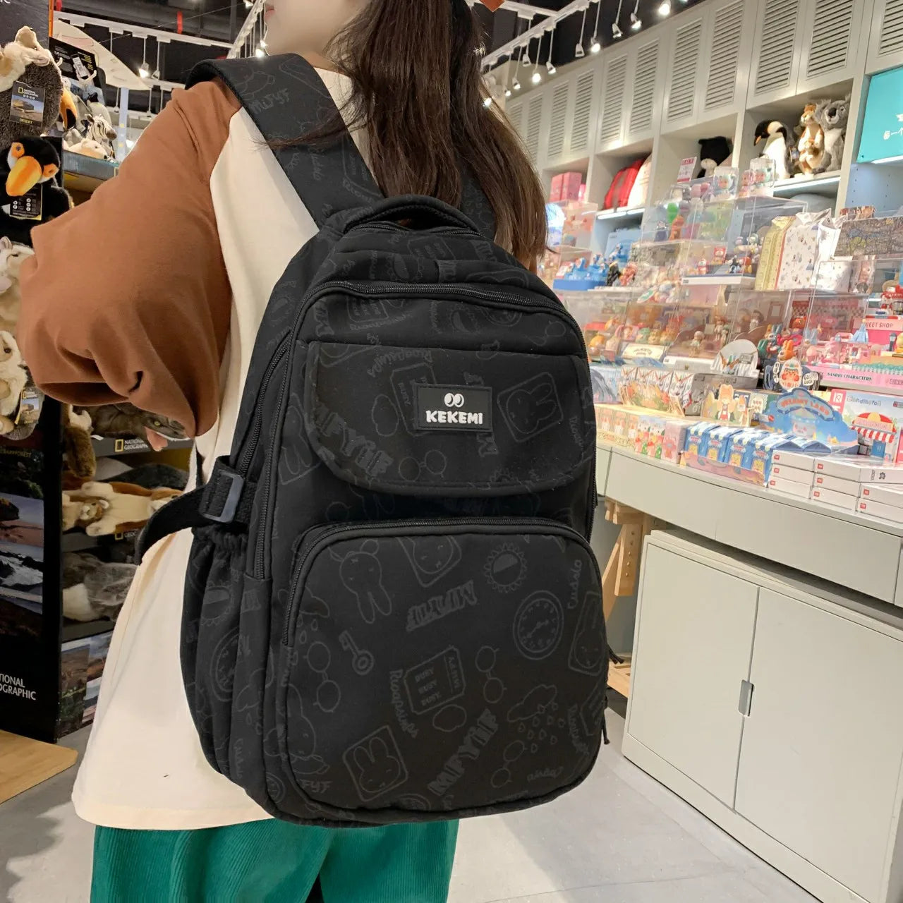 Nylon Waterproof Backpack for Teen Girls