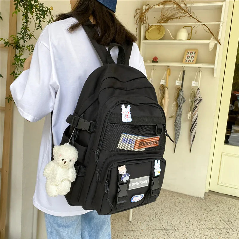 Nylon Women Backpacks Waterproof Rucksack for Teen Girls School Bag Travel