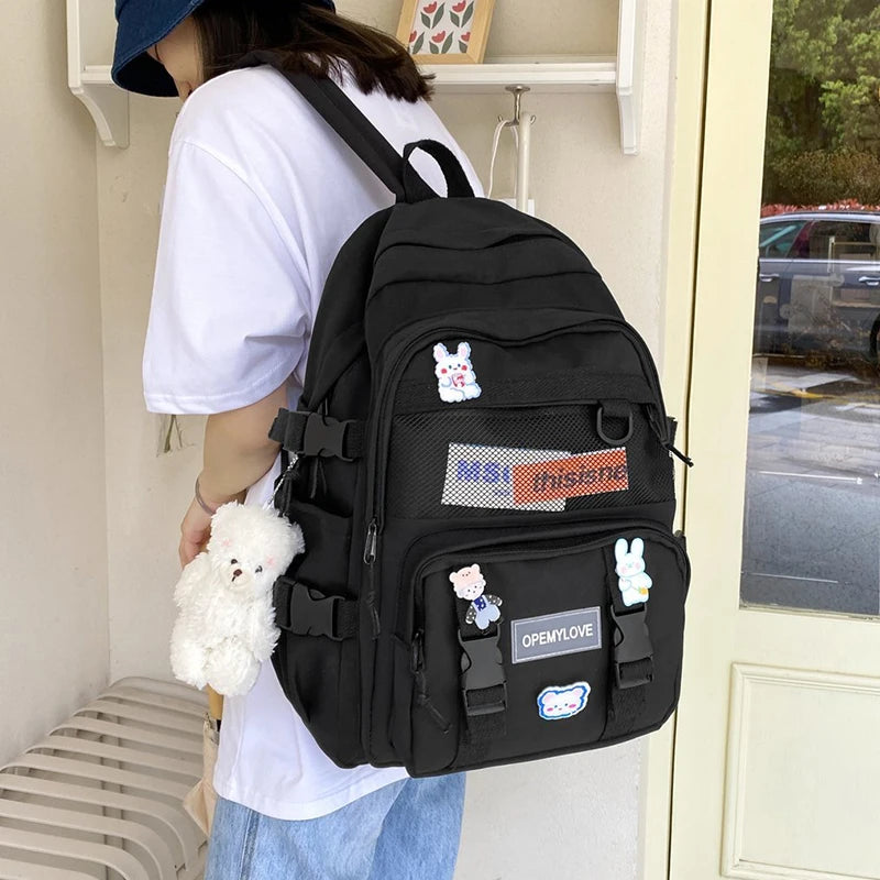 Nylon Women Backpacks Waterproof Rucksack for Teen Girls School Bag