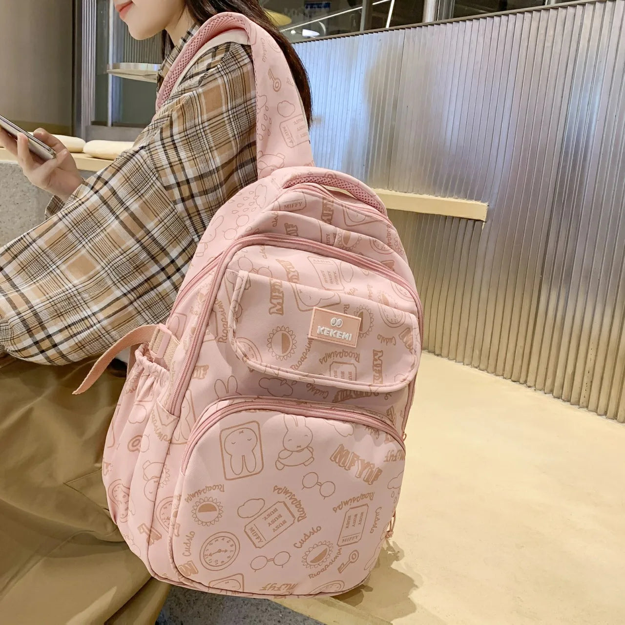 Nylon Waterproof Backpack for Teen Girls
