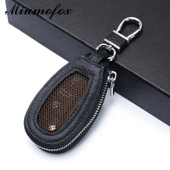 Leather Car Key Bag Men's Key Holder Mini Portable Keychain Wallet