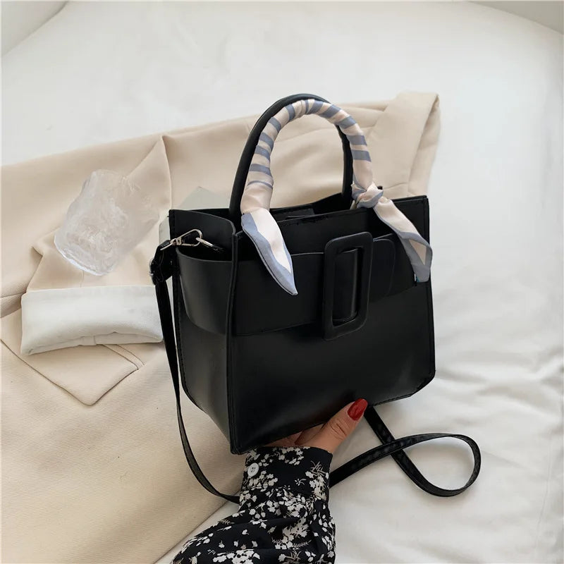 Lady's Small Square Handbag Summer Texture One Shoulder Cross Body Bag
