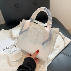 Lady's Small Square Handbag Summer Texture One Shoulder Cross Body Bag