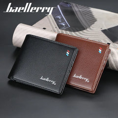 Men Wallets Short PU Leather Vintage Purse Small Money Clip Business Clutch Bags