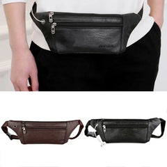 Men's Vintage PU Leather Belt Bum Waist Pouch Fanny Pack