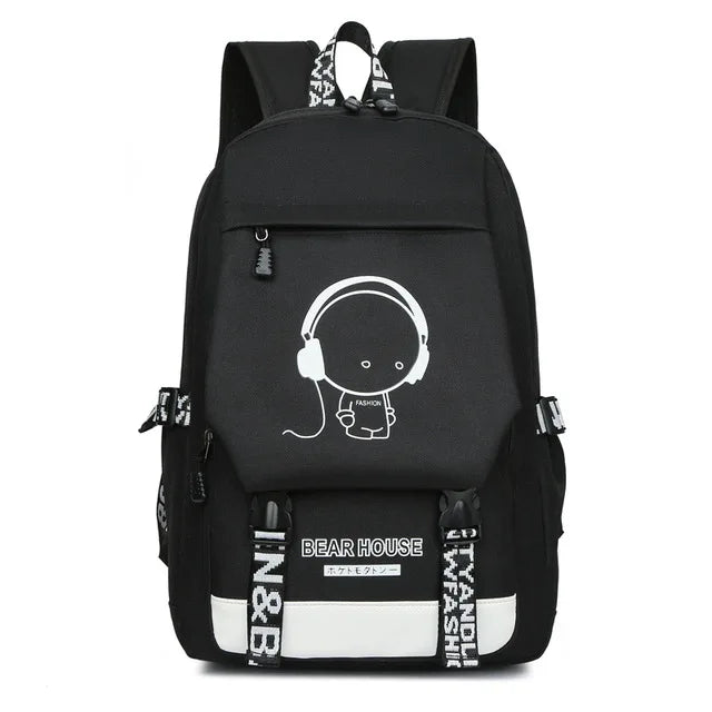 Anime Luminous Schoolbag Laptop Backpack For Teenager Boys