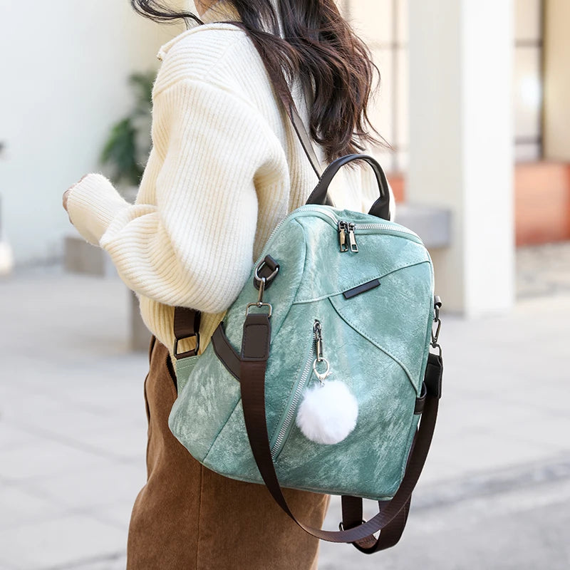Women PU Leather Soft Shoulder Bags Backpack Daliy Shopping