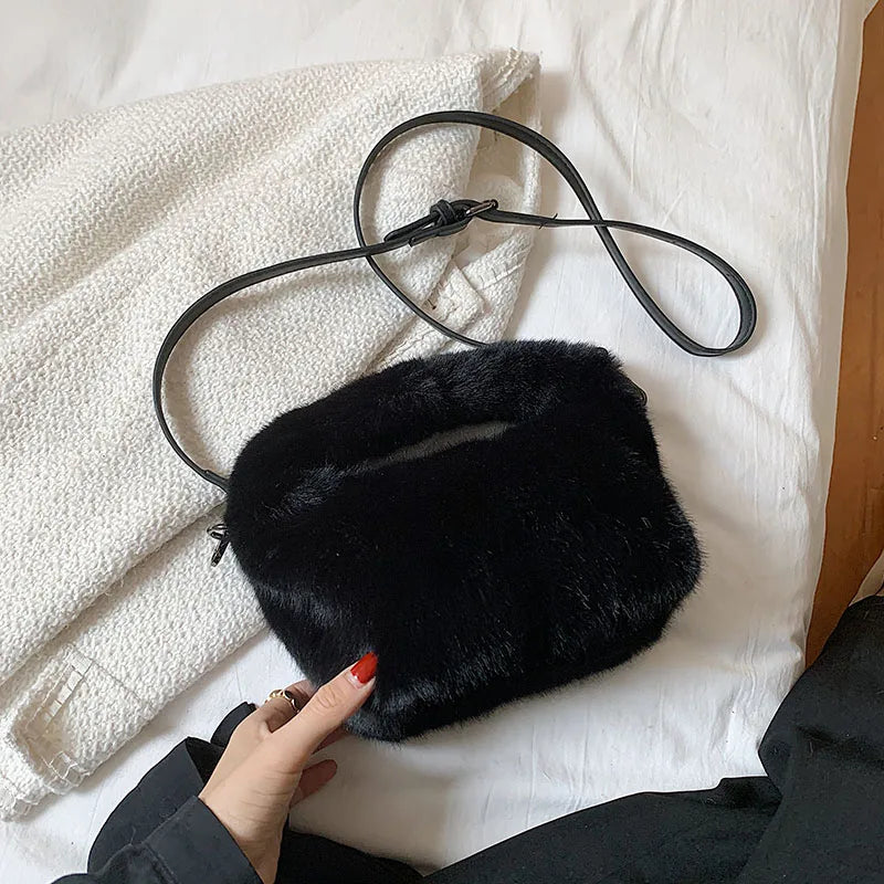 Winter Women Faux Fur Cross body Bag Lady's Handbag Shoulder Tote Bags