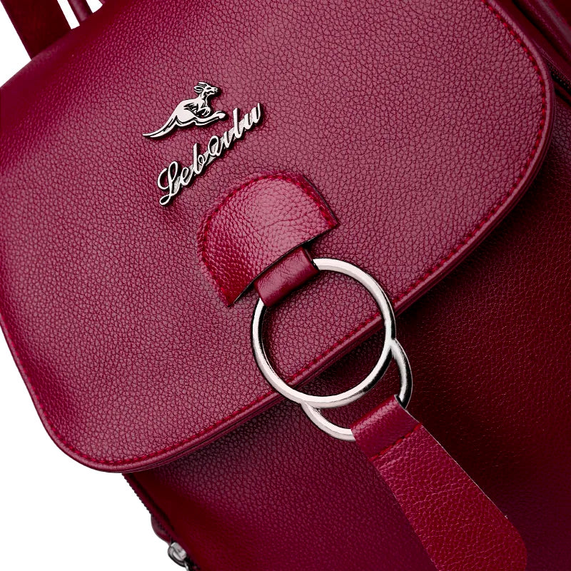 High Leather Women Backpack for School & Travel