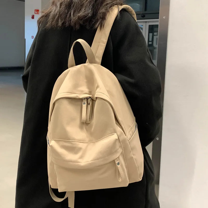 Nylon Backpack for Women Canvas Bookbag High School Student S