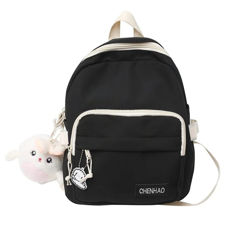 Small Nylon Backpack for Women Shoulder Rucksack Schoolbag Travel