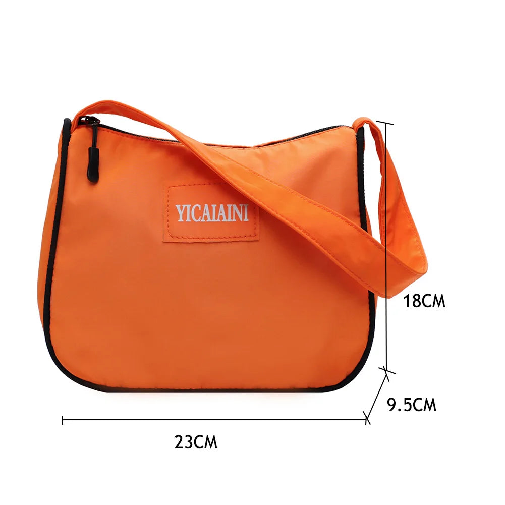 Nylon Letters Pattern Shoulder Shopping Bags Durable Large Capcity Totes