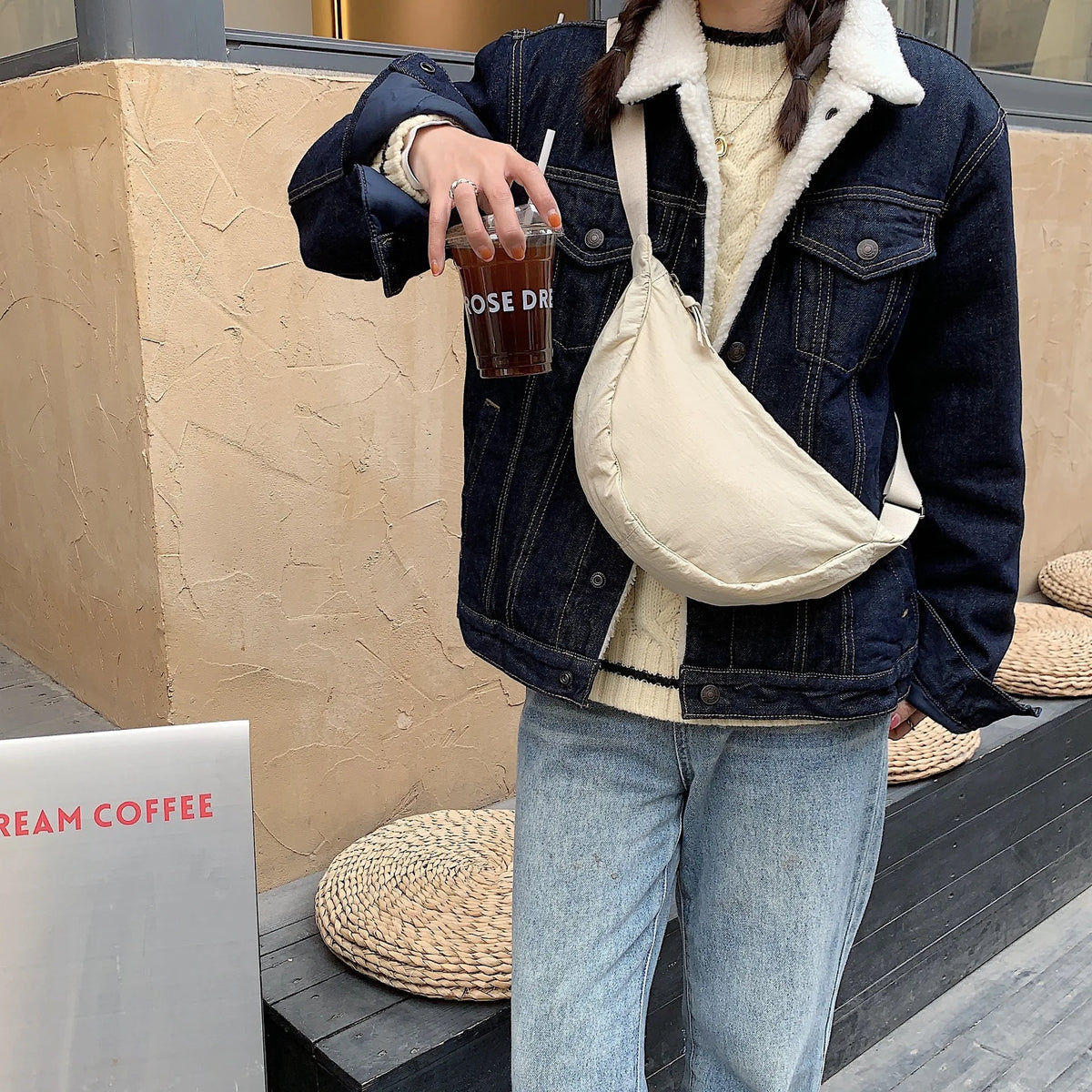Nylon Cloth Women's Shoulder Bag Solid Ladies Student Crossbody Bags