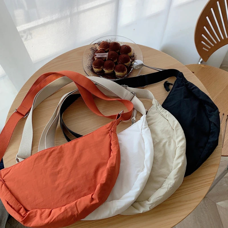 Nylon Cloth Women's Shoulder Bag Solid Ladies Student Crossbody Bags
