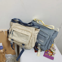 Nylon Messenger Bags Solid Crossbody Messenger Handbags Pockets