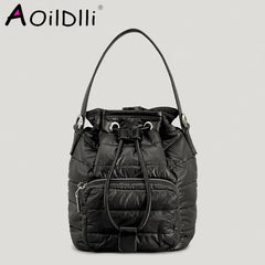 Quilted Nylon Winter Tote Bag Women Handbag