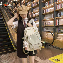 Nylon Shoulder Backpack for School Book Pack Large Capacity