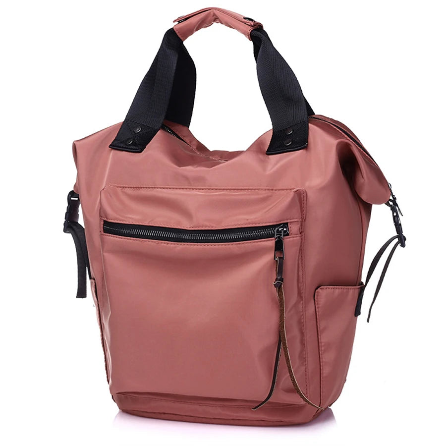 Nylon Waterproof Backpack Women Large Capacity School bags Casual Solid Handbags