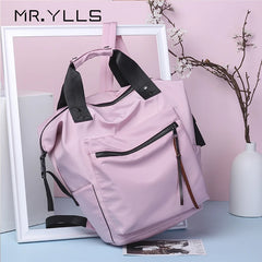 Nylon Waterproof Backpack Women Large Capacity School bags Casual Solid Handbags