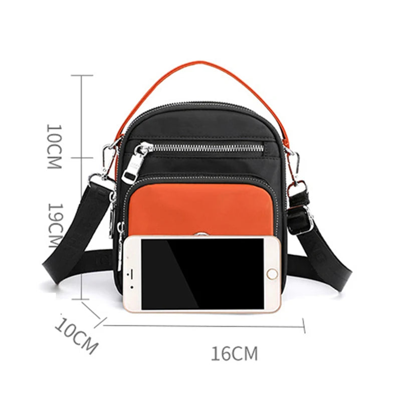 Small Nylon Shoulder Bag Top Handle Crossbody Messenger Purse