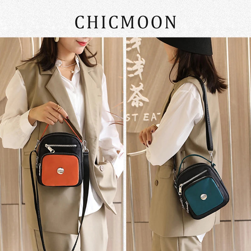 Small Nylon Shoulder Bag Top Handle Crossbody Messenger Purse